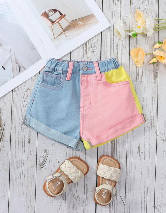 Short de jeans con colores