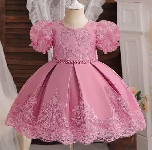 Vestido elegante para bebés , color rosa vieja